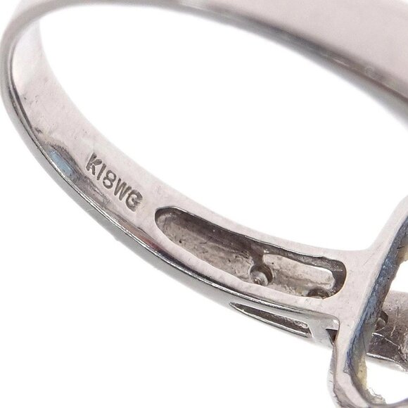 Ring 18KWG Silver Blue Topaz Diamond #52 Jewelry 155815 - Picture 3 of 8